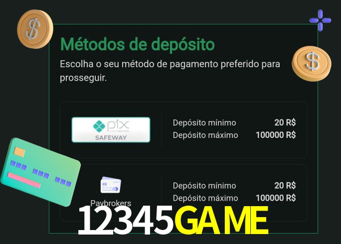 O cassino 12345GAMEbet oferece uma grande variedade de métodos de pagamento